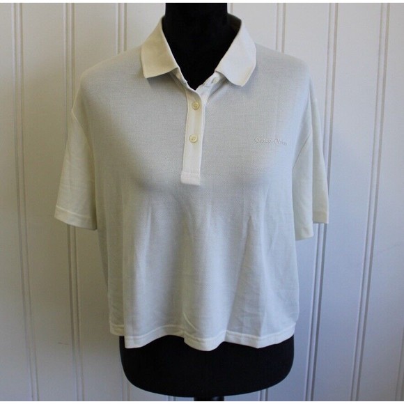 Outdoor Voices Birdie Cropped Polo shirt‎ size XXLarge XXL Milk stone off white - Picture 2 of 10